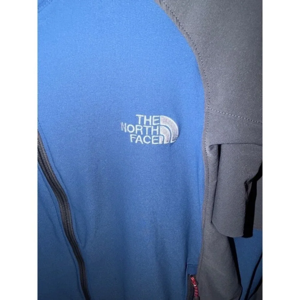 The North Face Summit Series Jacket Mens Medium Blue Grey Softshell‎ Full Zip